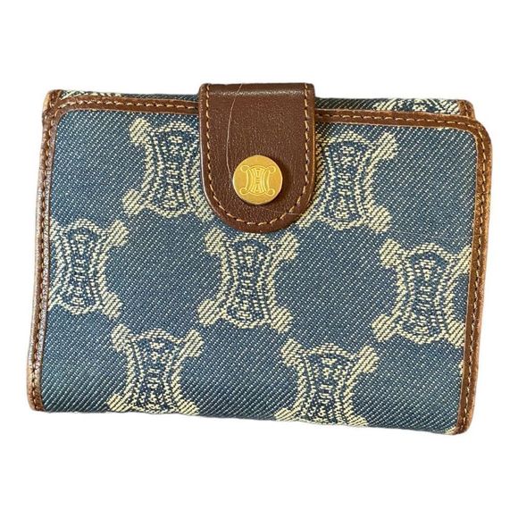 AUTHENTIC Celine Macadam Denim & Leather Compact Wallet w/ Tags - Picture 4 of 11